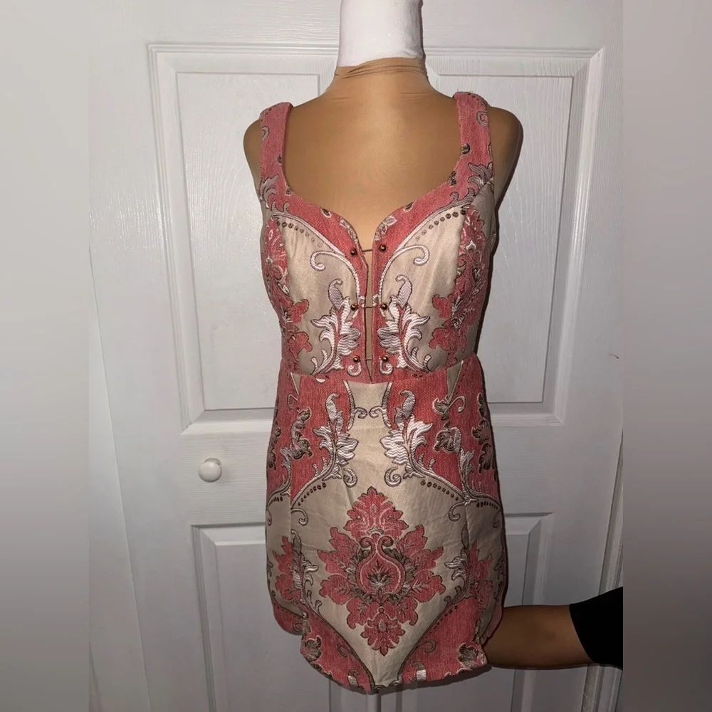 brocade tapestry mini dress AKIRA Match Point Mini Dress In Light Brocade